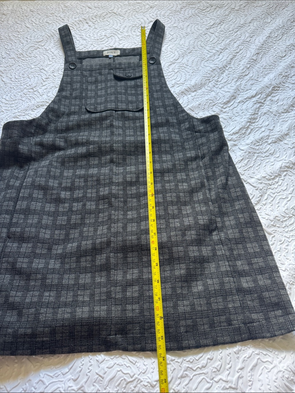 Jolt Charcoal Plaid Overall Dress - Picture 5 of 11